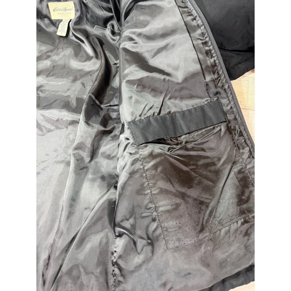 Eddie Bauer Womens M Black Goose Down Puffer Winter Jacket Full Zip Coat - Picture 6 of 11